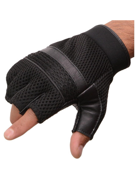 Guantes de Motocicleta Milwaukee MG7504 de Cuero Negro con Gel