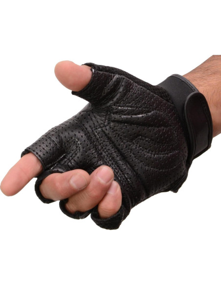 Guantes de Motocicleta Milwaukee MG7504 de Cuero Negro con Gel