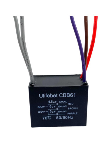 Condensador de Ventilador de Techo CBB61 4.5uF 5uF 6uF 250V