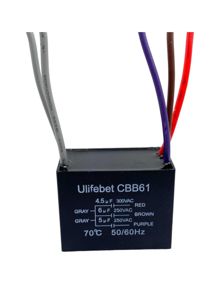 Condensador de Ventilador de Techo CBB61 4.5uF 5uF 6uF 250V