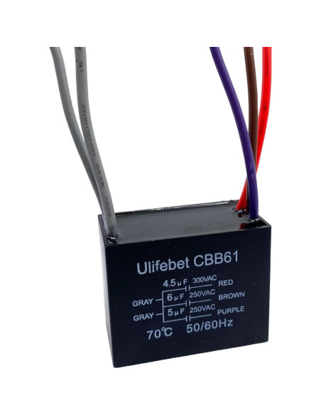 Condensador de Ventilador de Techo CBB61 4.5uF 5uF 6uF 250V
