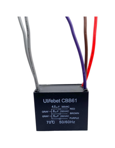 Condensador de Ventilador de Techo CBB61 4.5uF 5uF 6uF 250V