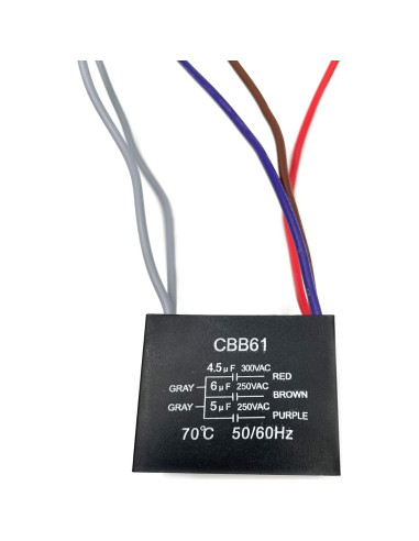 Condensador de Ventilador de Techo CBB61 4.5uF 5uF 6uF 250V