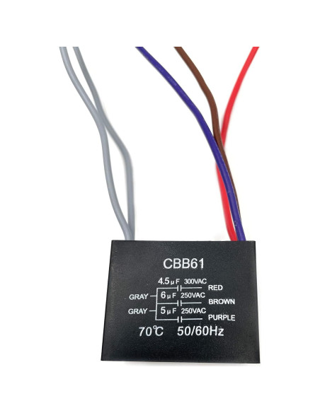 Condensador de Ventilador de Techo CBB61 4.5uF 5uF 6uF 250V