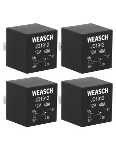 Paquete de 4 Relés de Coche Weasch JD1912 12V 40A 4 Pines