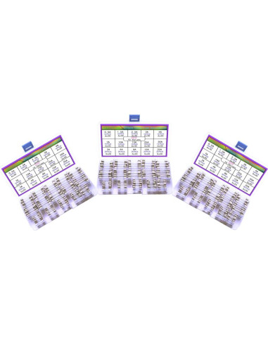Kit de Fusibles de Vidrio 250 Piezas 5x20mm y 6x30mm Ted Lele
