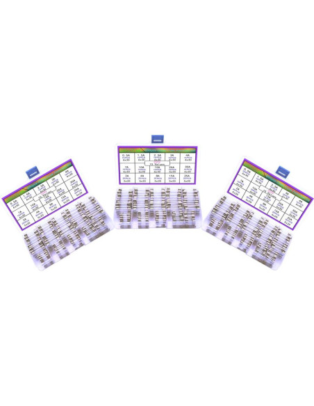 Kit de Fusibles de Vidrio 250 Piezas 5x20mm y 6x30mm Ted Lele