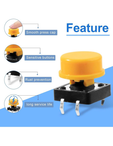 Kit de Interruptores Táctiles Juasky 460pcs 24 Valores DC12V