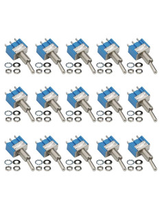 Interruptor de Palanca MTS102 Azuocn 15PCS 125V 6A SPDT