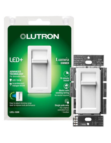 Interruptor Regulador Deslizante Lutron Lumea C-L Blanco 150W