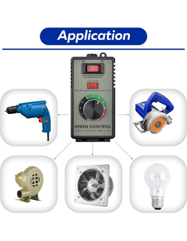 Controlador de Velocidad de Motor AC Mateell 15A Ajustable