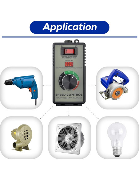 Controlador de Velocidad de Motor AC Mateell 15A Ajustable