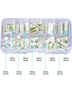 Kit de Conectores DIP JST PH2.0 96Pcs 2-12 Pin Vertical 2