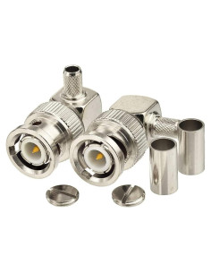 Conector BNC Macho Ángulo Recto Eightwood 2 Pcs 50 Ohm