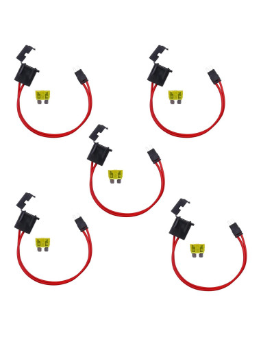 Portafusibles Mini Blade ZOOKOTO 20A 5 Pcs 16 AWG Automóvil