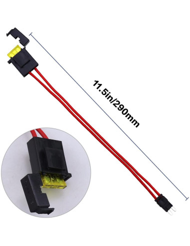 Portafusibles Mini Blade ZOOKOTO 20A 5 Pcs 16 AWG Automóvil