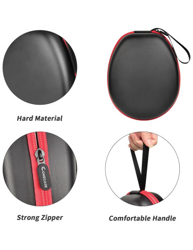 Estuche Universal para Auriculares COMECASE Negro con Cremallera Roja