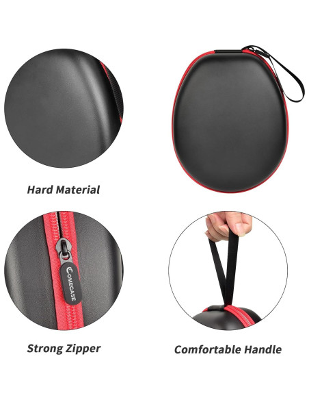 Estuche Universal para Auriculares COMECASE Negro con Cremallera Roja