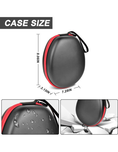 Estuche Universal para Auriculares COMECASE Negro con Cremallera Roja