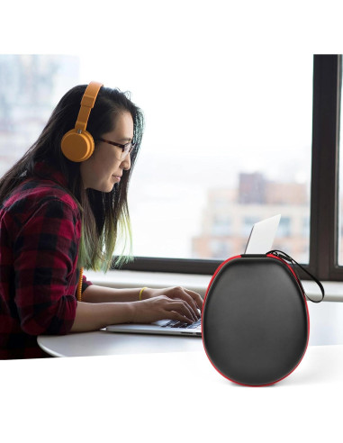 Estuche Universal para Auriculares COMECASE Negro con Cremallera Roja