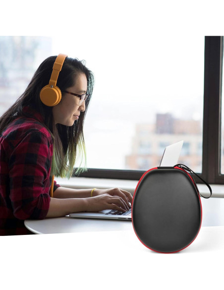 Estuche Universal para Auriculares COMECASE Negro con Cremallera Roja