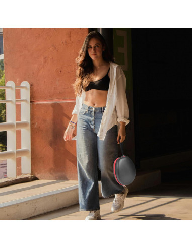 Estuche Universal para Auriculares COMECASE Negro con Cremallera Roja