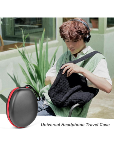Estuche Universal para Auriculares COMECASE Negro con Cremallera Roja
