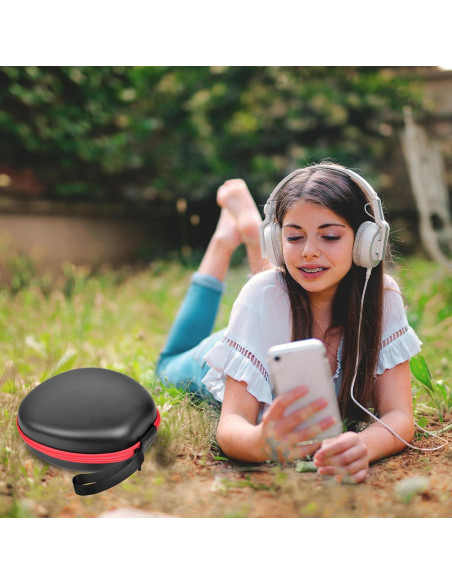 Estuche Universal para Auriculares COMECASE Negro con Cremallera Roja