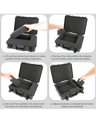 Funda de Viaje CASEMATIX para Proyector 40.64x33.02x15.24cm