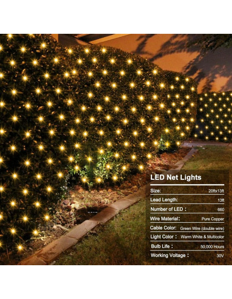 Luces de Red LED ZAIYW 6.1m x 4m Cambio de Color Dual