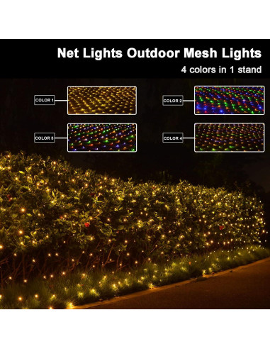 Luces de Red LED ZAIYW 6.1m x 4m Cambio de Color Dual