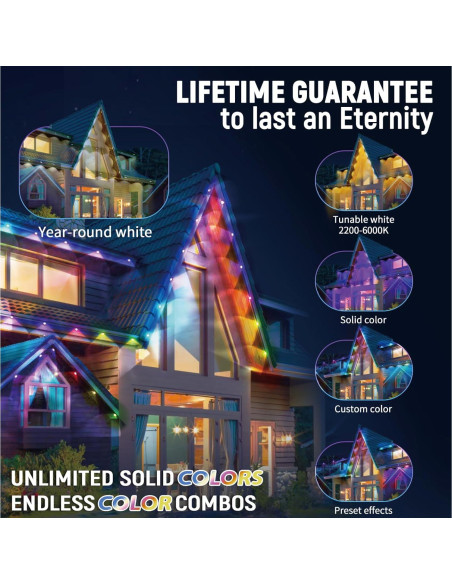 Luces LED exteriores RGB Busutu 15.24m 30 lámparas IP67