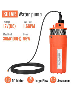Kit de Bomba de Agua Solar ECO-WORTHY 200W + Batería 50Ah 2