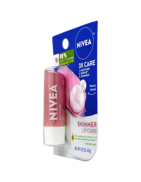 Bálsamo Labial Brillante Nivea 4.8g Hidratante x2