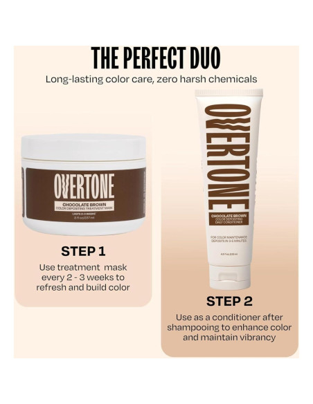Acondicionador de Color Semipermanente Overtone 226 g Marrón Chocolate