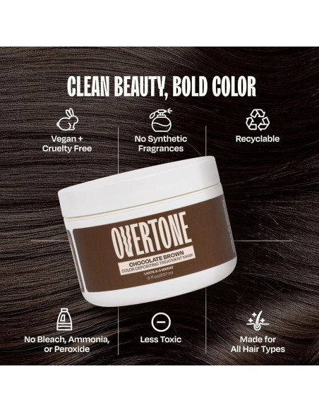 Acondicionador de Color Semipermanente Overtone 226 g Marrón Chocolate
