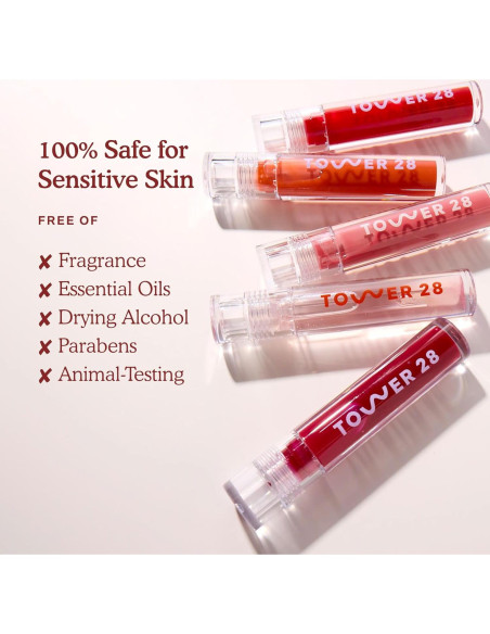 Brillo de Labios Lechoso Tower 28 + Limpiador SOS 150 ML