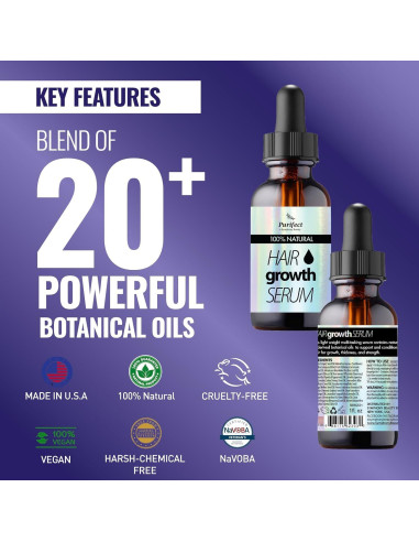 Suero de Crecimiento Capilar Purifect 29.57 ml - Fortalece y Nutre