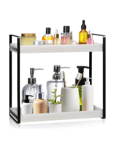 Organizador de Encimera de Baño DoubleFill MEE2610 2 Niveles Blanco