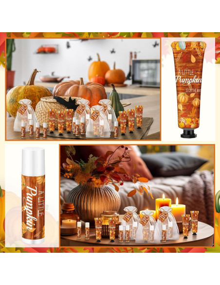 24 Sets Crema de Manos y Bálsamo Labial Calabaza Dansib