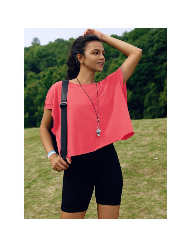 Camiseta Deportiva SENSERISE para Mujeres Espalda Abierta Rojo