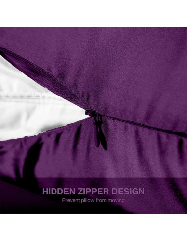 Funda de Almohada de Seda Morera Reina 50.8x76.2cm Hyzsj Púrpura