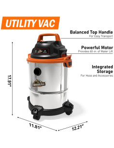 Aspiradora Húmeda/Seca Armor All VO408S 4 Galones 900W 2