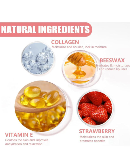 Mascarilla Labial Hidratante Qawnfy - 4 Piezas Fresa y Miel