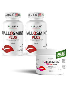 Hallosmine PLUS 500mg Diosmina + Crema para Varices 113.4g