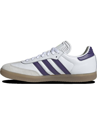 Zapatos de fútbol adidas Samba Messi Hombre IH8161 Blanco/Púrpura Talla 10