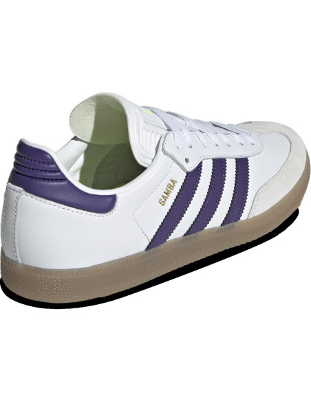 Zapatos de fútbol adidas Samba Messi Hombre IH8161 Blanco/Púrpura Talla 10