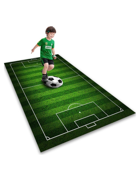Alfombra de área KEBEXXY 2.6x4m antideslizante fútbol niños