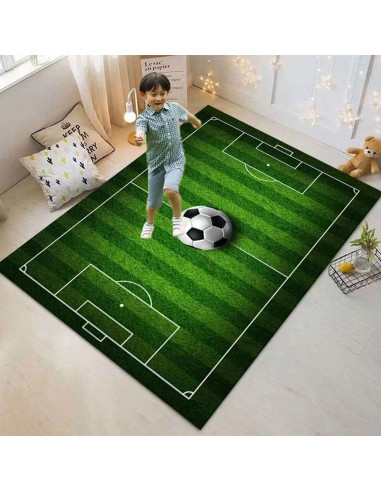Alfombra de área KEBEXXY 2.6x4m antideslizante fútbol niños