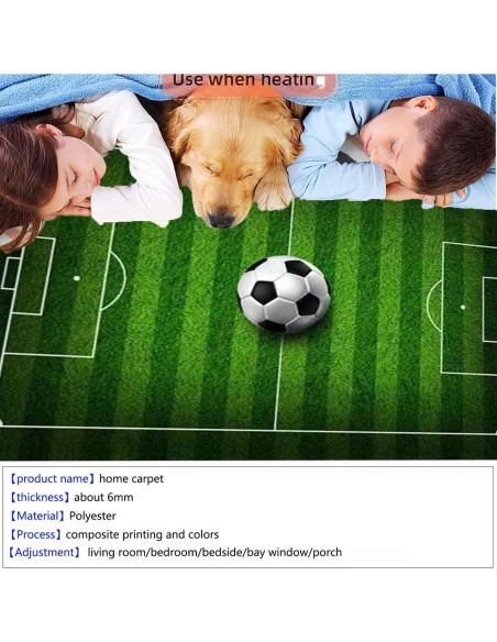 Alfombra de área KEBEXXY 2.6x4m antideslizante fútbol niños